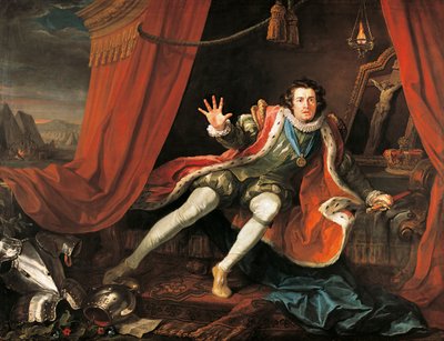 Acteur David Garrick (1717-1779) in de titelrol van Richard III, door William Shakespeare (1564-1616) door William Hogarth
