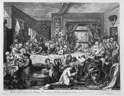 Een verkiezingsfeest, 1755 door William Hogarth
