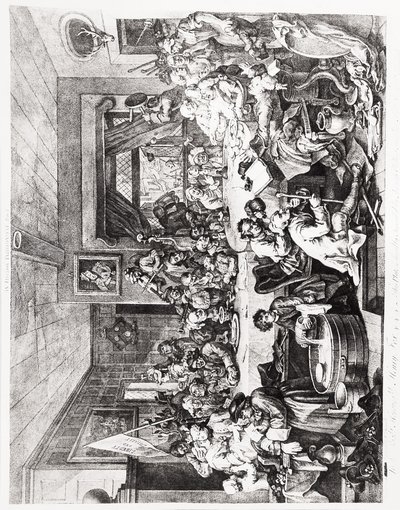 Een verkiezingsentertainment, Plaat I, 24 februari door William Hogarth