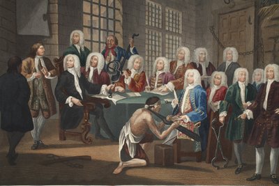 Bambridge berecht voor moord door een commissie van het Lagerhuis, illustratie uit 