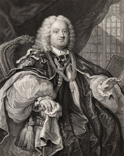 Benjamin Hoadly, gegraveerd door Benjamin Holl (1808-84) uit 