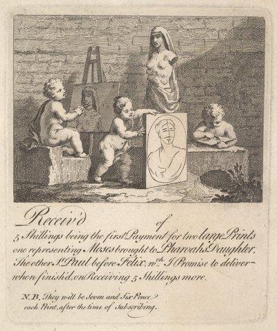 Jongens gluren naar de natuur door William Hogarth