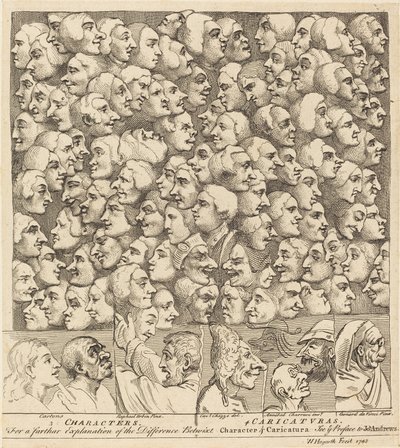 Personages en karikaturen door William Hogarth