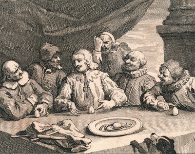 Christoffel Columbus kraakt het ei, 1753 door William Hogarth