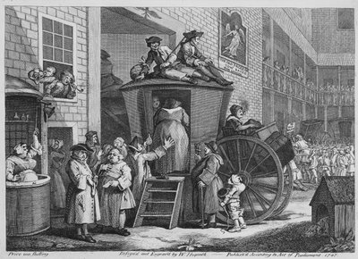 Country Inn Yard, 1747 door William Hogarth
