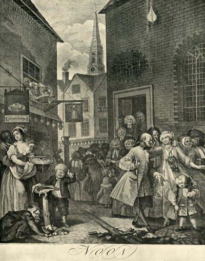 Covent Garden op de Middag, 1738, 1925 door William Hogarth