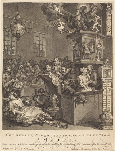 Goedgelovigheid, Bijgeloof en Fanatisme door William Hogarth