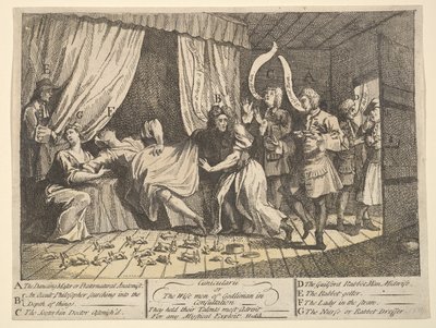 Cunicularii, of de Wijzen van Godlimon in overleg door William Hogarth