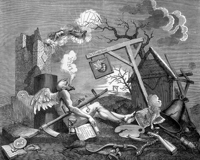 Finis; of, het staartstuk - The Bathos door William Hogarth