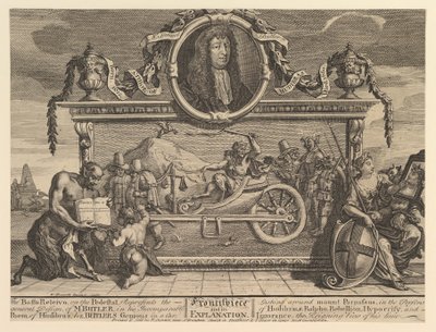 Frontispice en Uitleg: Twaalf Grote Illustraties voor Samuel Butler..., februari 1725-26 door William Hogarth