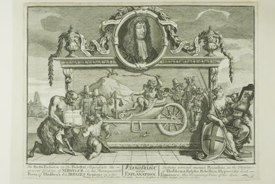 Frontispice, plaat één uit Hudibras door William Hogarth