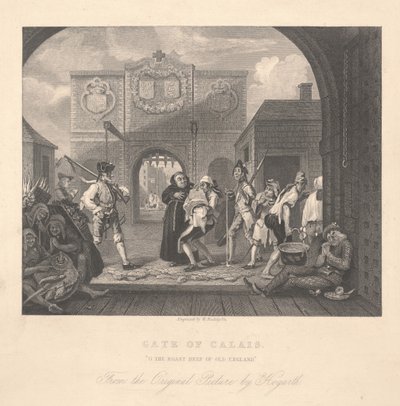 Poort van Calais, gegraveerd door William Radclyffe (1783-1855) door William Hogarth
