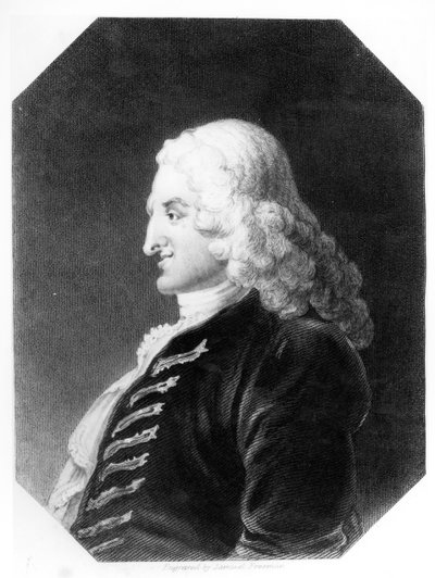 Henry Fielding (1707-54) gegraveerd door Samuel Freeman (1773-1857) door William Hogarth