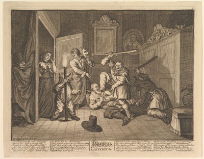 Hudibras gecatechiseerd Twaalf grote illustraties voor Samuel Butlers Hudibras, Plaat 9, 1725-68 door William Hogarth