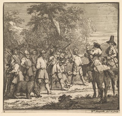 Hudibras Eerste Avontuur Zeventien Kleine Illustraties voor Samuel Butlers Hudibras door William Hogarth