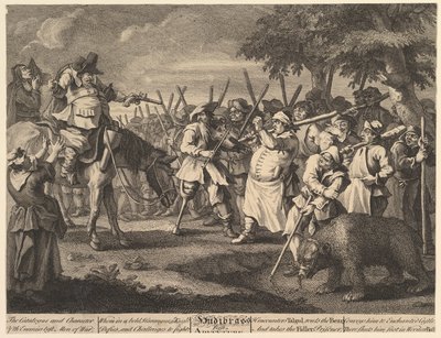 Hudibras Eerste Avontuur, twaalf grote illustraties voor Samuel Butlers Hudibras..., februari 1725-26 door William Hogarth