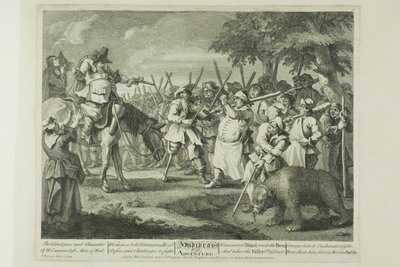 Het eerste avontuur van Hudibras, plaat drie van Hudibras door William Hogarth