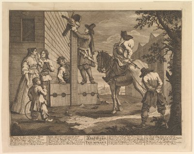 Hudibras Triomfantelijk Twaalf Grote Illustraties voor Samuel Butlers Hudibras, Blad 4 door William Hogarth