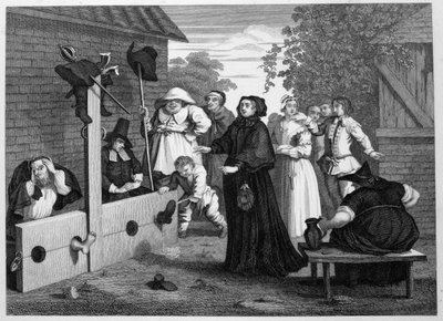 Hudibras en Ralpho in de schandpaal door William Hogarth