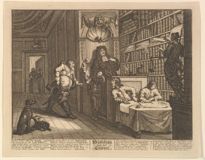 Hudibras en de advocaat Twaalf grote illustraties voor Samuel Butlers Hudibras, Plaat, 1725-68 door William Hogarth
