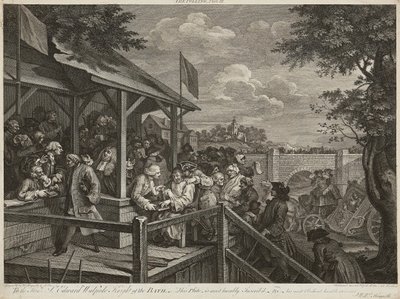 Humors van een Verkiezing (Set van Vier) door William Hogarth