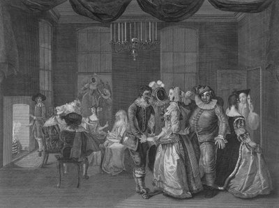 Interieur van Somerset House met figuren gekleed voor een maskerbal, 1805 door William Hogarth