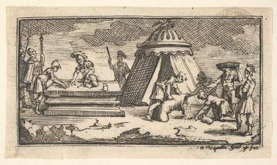 Uitgegeven Gerst in plaats van Tarwe [eerste versie] John Beaver, Romeinse Militaire Straf, na 1725 door William Hogarth