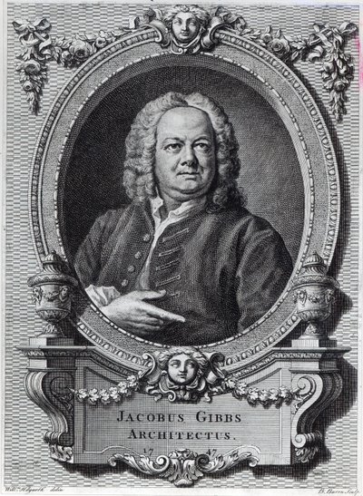 James Gibbs, gegraveerd door Bernard Baron, 1747 door William Hogarth