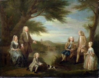 John en Elizabeth Jeffreys en hun kinderen, 1730 door William Hogarth