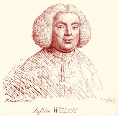 Justice Welch - portret door William Hogarth door William Hogarth