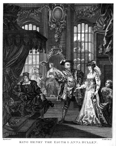 Koning Hendrik VIII en Anne Boleyn door William Hogarth door William Hogarth