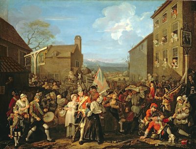 De mars van de wacht naar Finchley door William Hogarth