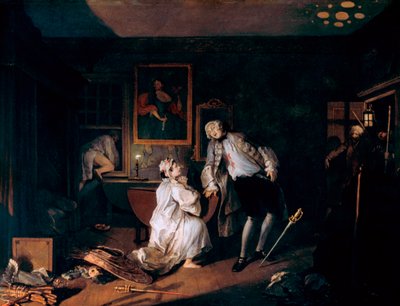 Marriage A-la-Mode: 5. Het Bagnio, ca. 1743 door William Hogarth