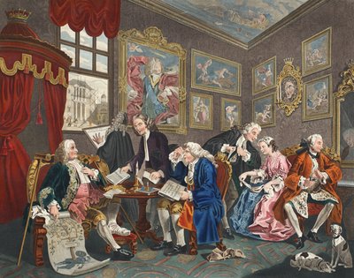 Huwelijk à la Mode, Plaat I, De huwelijksregeling, illustratie uit 