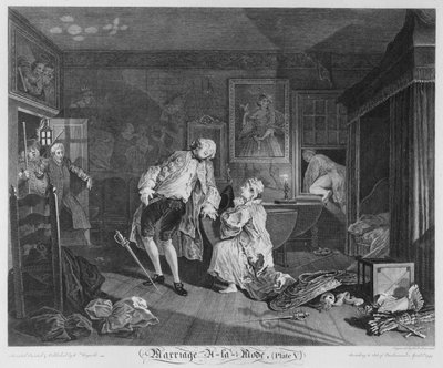 Marriage a la Mode, Plaat V, Het Bagnio, 1745 door William Hogarth