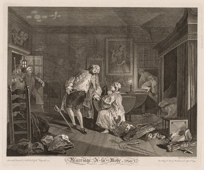 Huwelijk à la Mode: De Dood van de Graaf door William Hogarth