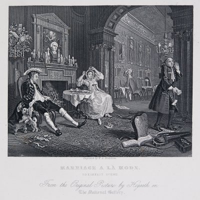 Huwelijk à la Mode: Ontbijtscène door William Hogarth