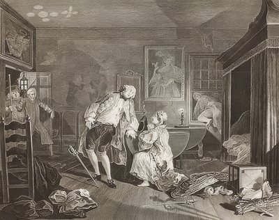 Marriage à la Mode, blad 5: The Bagnio door William Hogarth