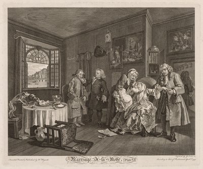 Marriage à la Mode: De dood van de gravin, 1745 door William Hogarth