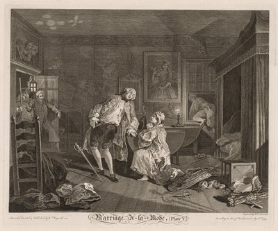 Marriage à la Mode: De dood van de graaf, 1745 door William Hogarth
