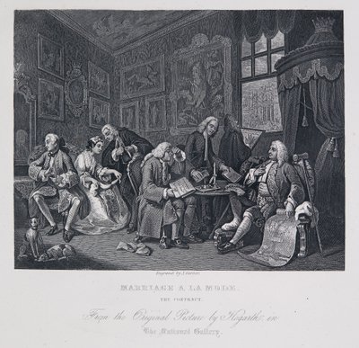 Trouwen à la Mode: Het contract door William Hogarth
