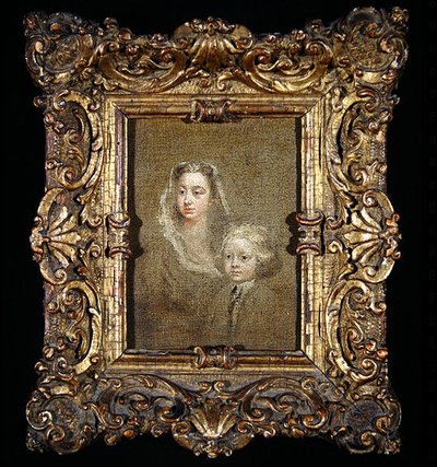 Mary Edwards Hamilton en haar zoon, Gerard Anne door William Hogarth