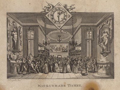 Maskerade Ticket door William Hogarth
