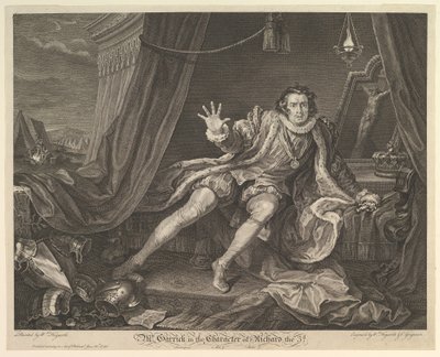 Mr. Garrick in de rol van Richard III, 20 juni 1746 door William Hogarth