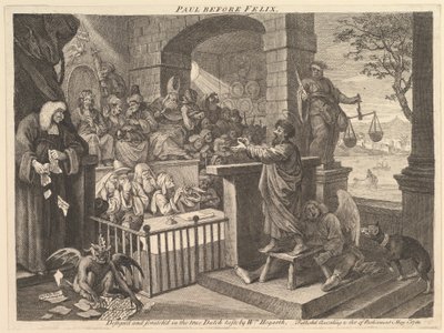 Paul voor Felix Burlesqued, mei 1751 door William Hogarth