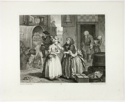 Plaat één, uit De vooruitgang van een hoer door William Hogarth