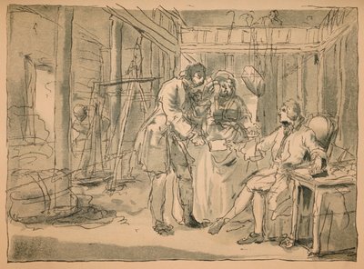 Afgewezen schets voor Industrie en Ledigheid, 1747 door William Hogarth
