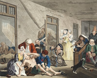 Scène in Bedlam, plaat VIII, uit A Rake