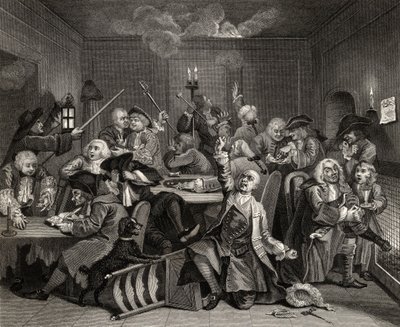 Scène in een gokhuis, plaat VI uit 