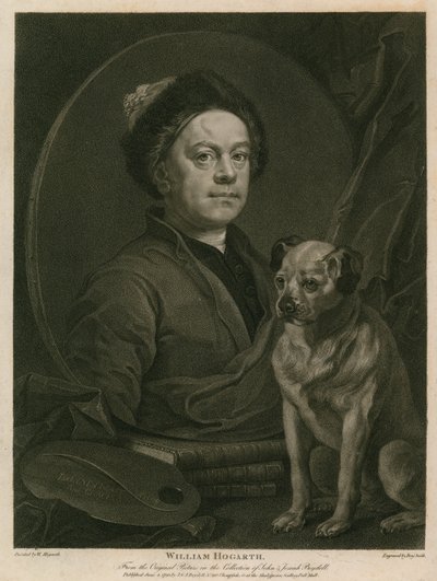 Zelfportret van William Hogarth door William Hogarth